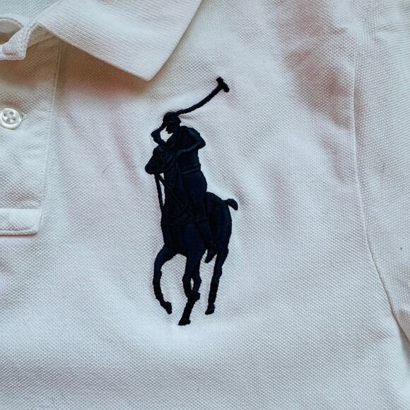 Polo Ralph Lauren Big Pony US Open 2012 Tennis Wht Pique Cotton Shirt Kids Large - Picture 2 of 8
